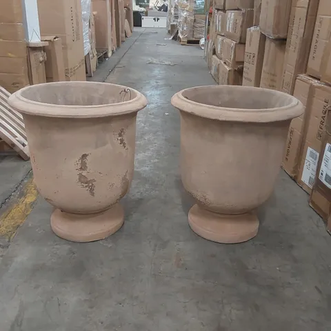 PAIR OF LARGE UBLEY TERRACOTTA PLANTERS (2 ITEMS)