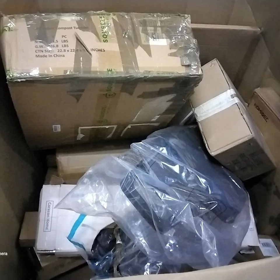 PALLET OF ASSORTED ITEMS INCLUDING HOMIDEC DRYING RACK, STOREMIC TOILET SEAT, JHHF 20" CEILING FAN WITH LIGHTS, CAMPLUX OUTDOOR GAS WATER HEATER, BAMBOO BATH BRIDGE