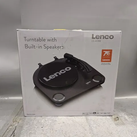 LENCO LS-40BK BELT DRIVE TURNTABLE WITH SPEAKERS