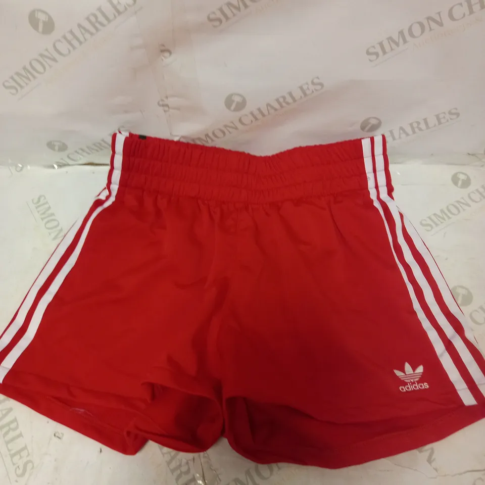 ADIDAS RED ORIGINAL THREE STRIPE SHORTS - 12
