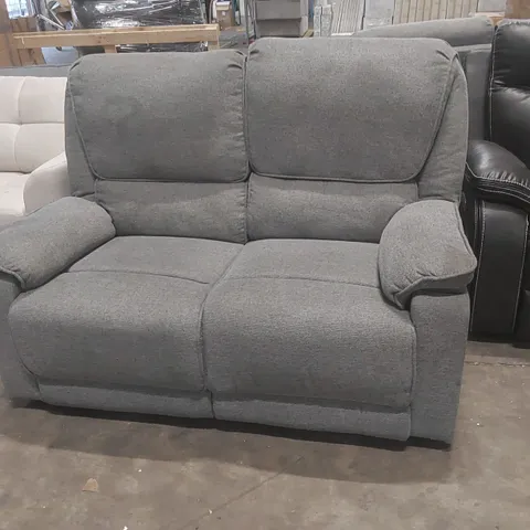 QUALITY DESIGNER FABRIC UPHOLSTERED MANUAL RECLINER 2 SEATER SOFA