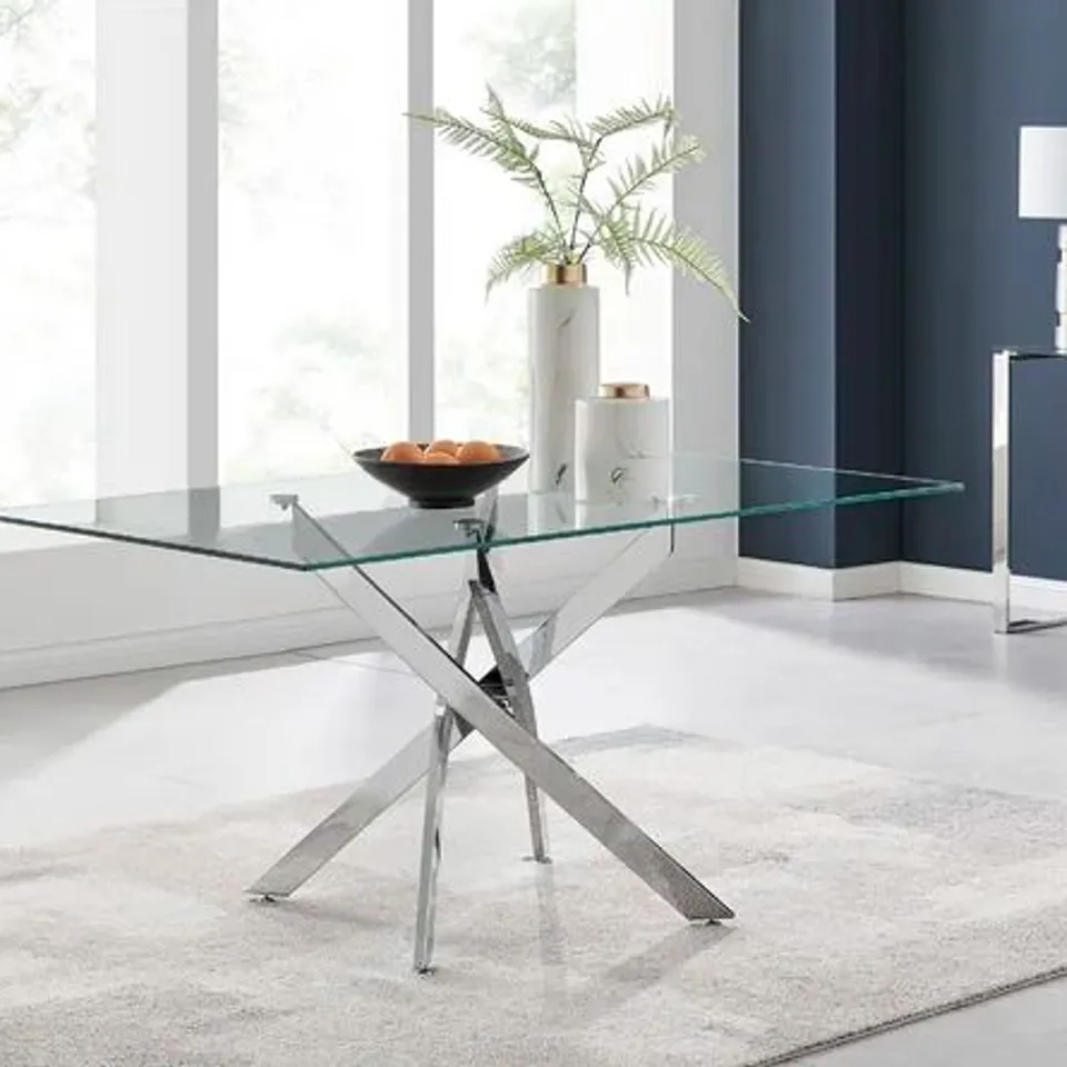 BOXED LEONARDO 6 SEATER DINING TABLE TOP ONLY ( BOX 1 OF 2 ONLY)