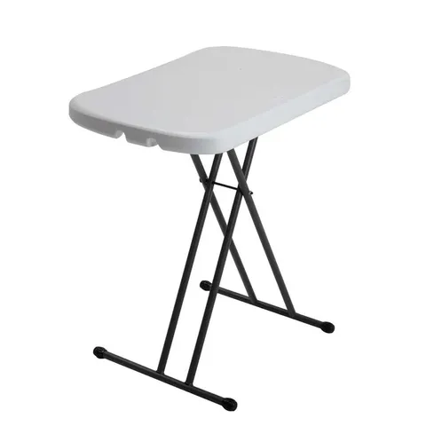 BOXED 45.6CM PLASTIC RECTANGULAR FOLD-IN-HALF TABLE