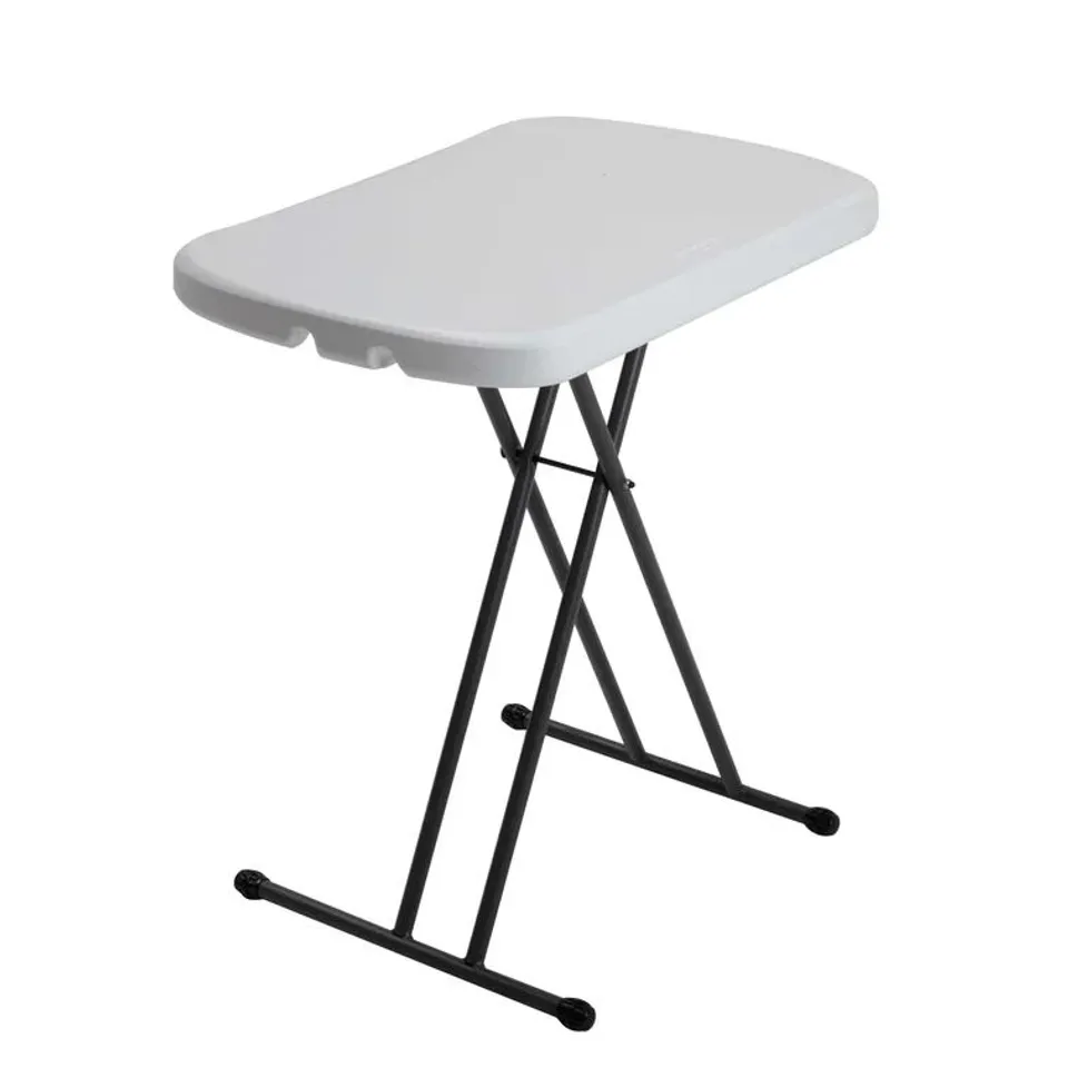 BOXED 45.6CM PLASTIC RECTANGULAR FOLD-IN-HALF TABLE