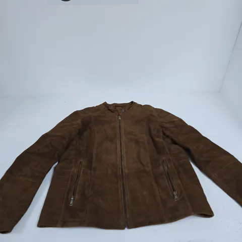 VALISSIERE BROWN LEATHER JACKET β UK SIZE 18