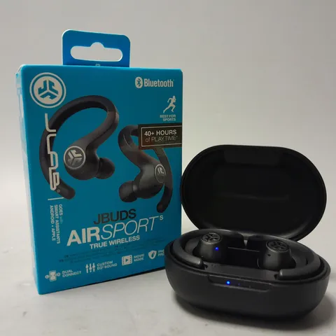 BOXED JLAB JBUDS AIRSPORT TRUE WIRELESS EARBUDS IN BLACK