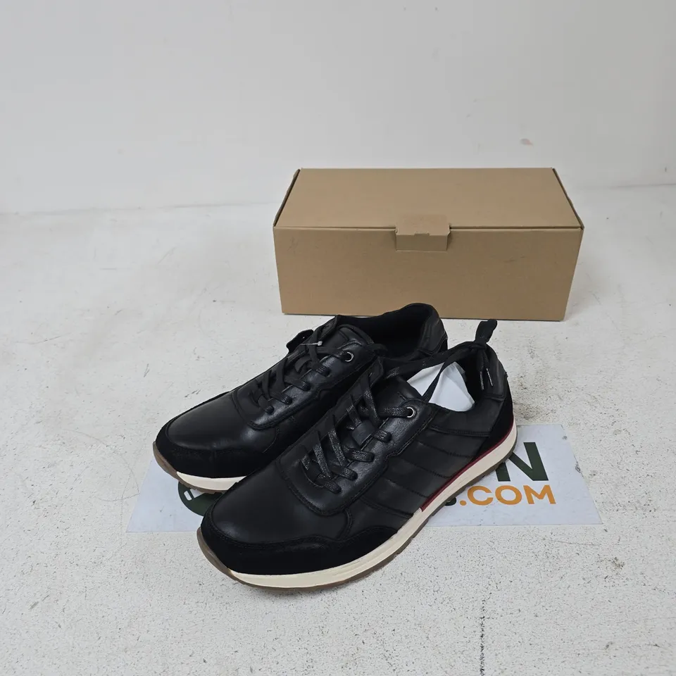 THOMAS BLUNT BLACK LEATHER SNEAKERS, UK 10 (EU 45 / US 11) – BOX INCLUDED