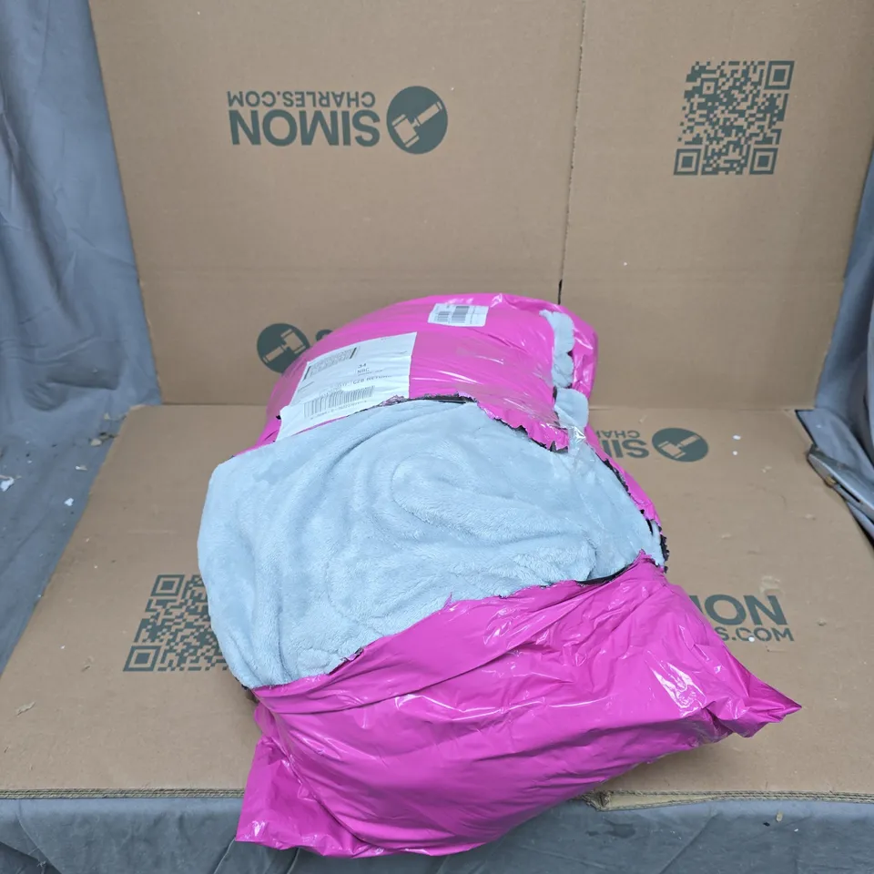 COZEE HOME FAMILY SIZED FAUX FUR & VELVETSOFT HEATED THROW IN GREY