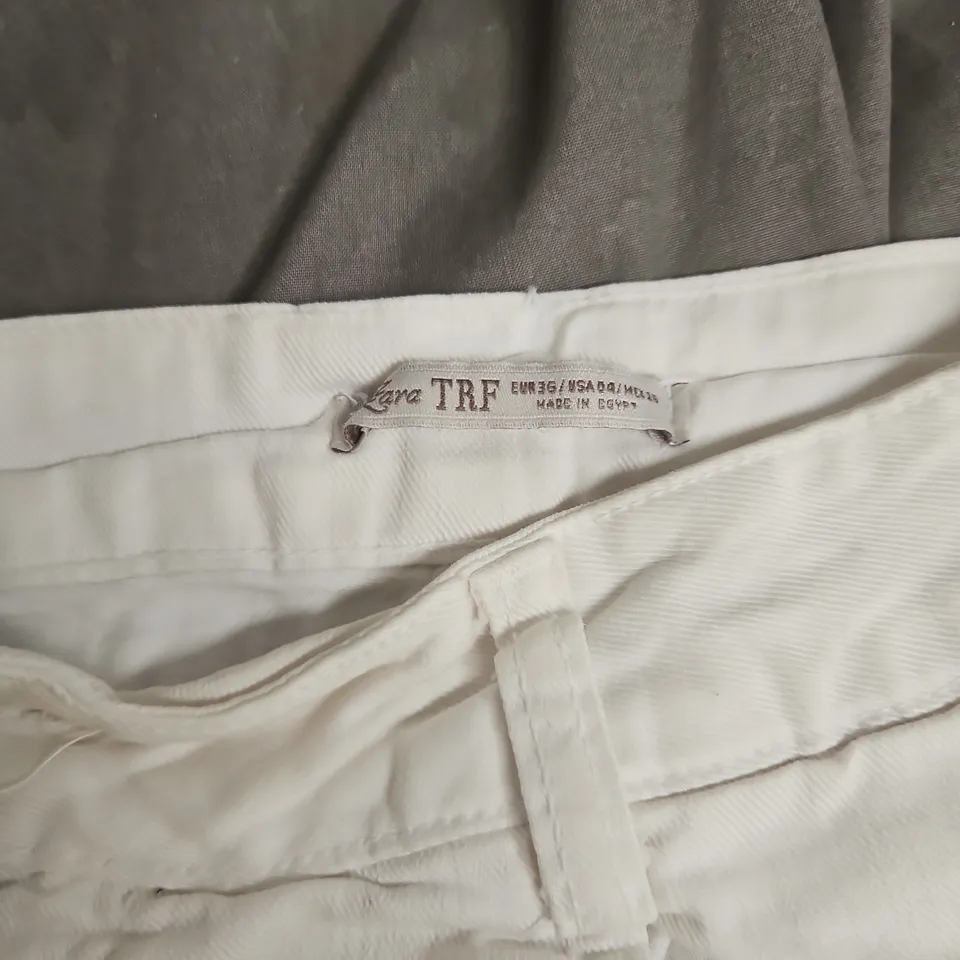 ZARA TRF WHITE TROUSERS – WOMEN'S, UK 8 (EU 36 / US 4)