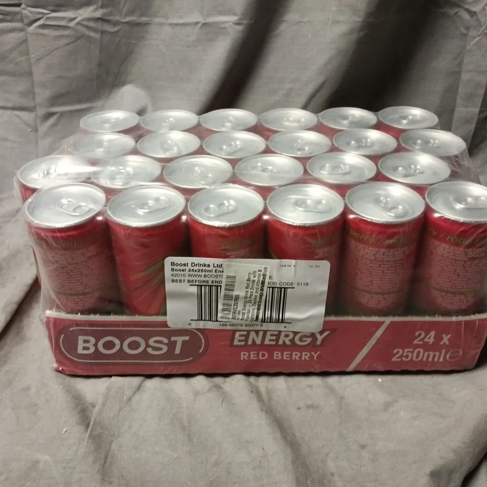 BOOST ENERGY DRINK 24 X 250ML RED BERRY – BULK PACK