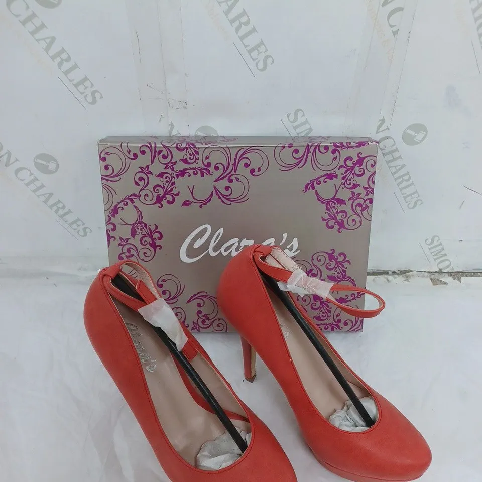 APPROXIMATELY 10 PAIRS OF BOXED CLARAS ROJO HEELS IN VARIOUS SIZES 