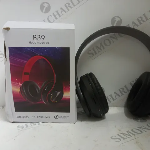 BOXED B39 HEAD MOUNTED HEADPHONES IN BLACK