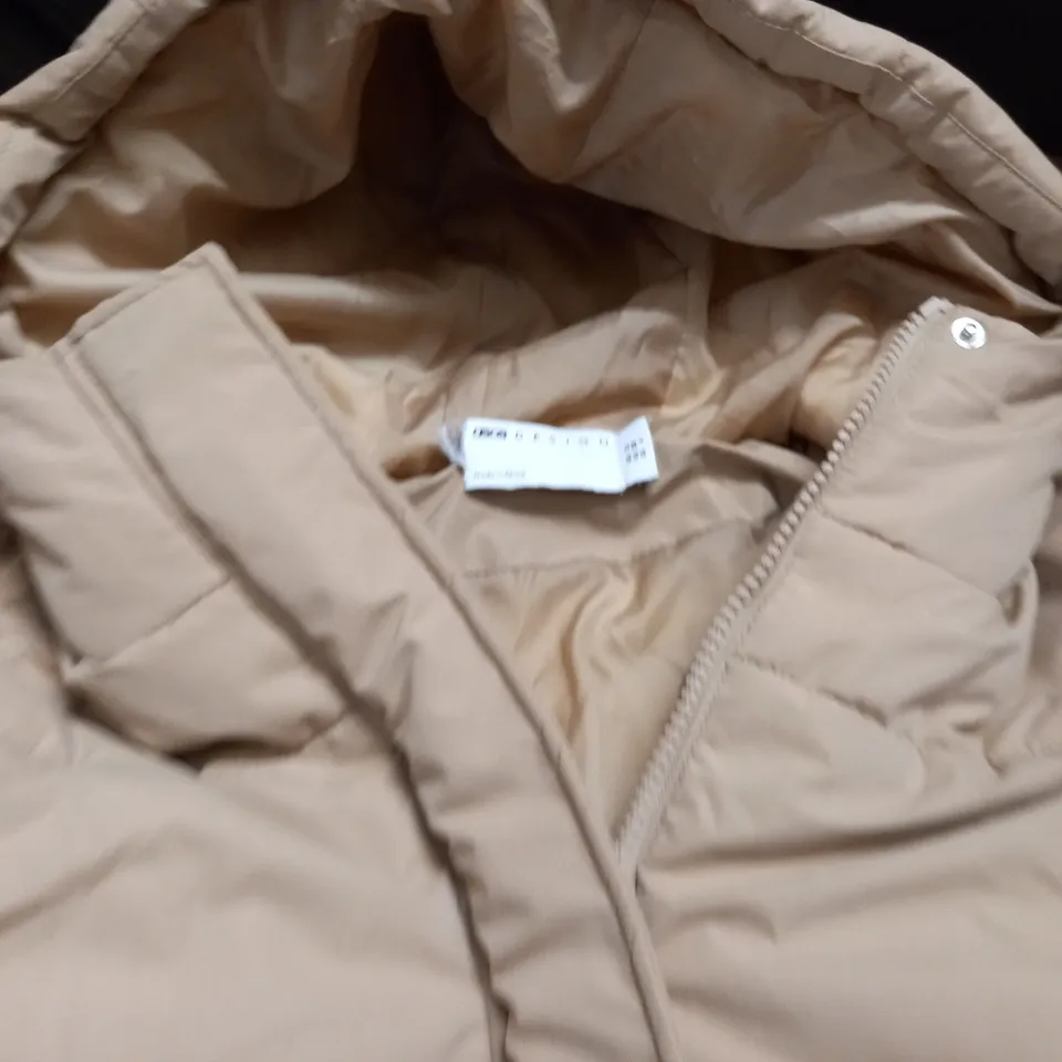 ASOS PADDED COAT IN LIGHT BROWN - UK 10
