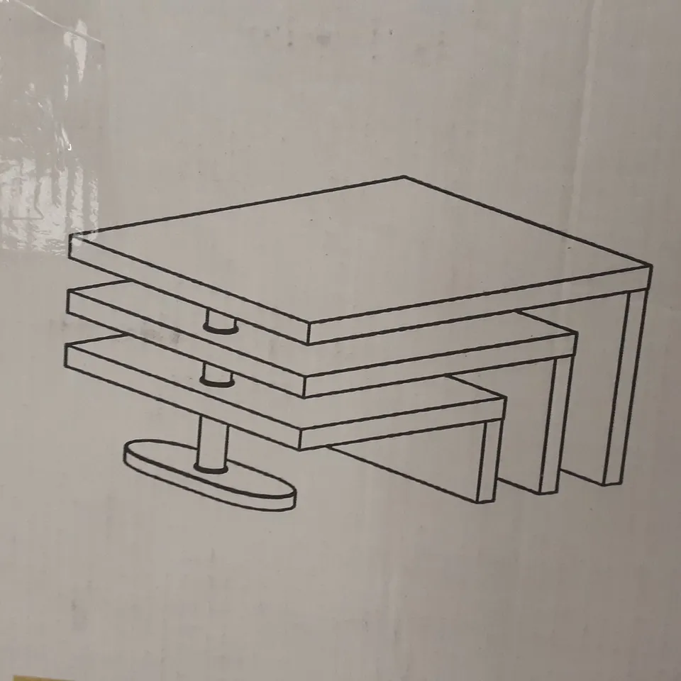 Boxed designer rotating coffee table in high gloss grey /white 89x68.5x20.5 cm 