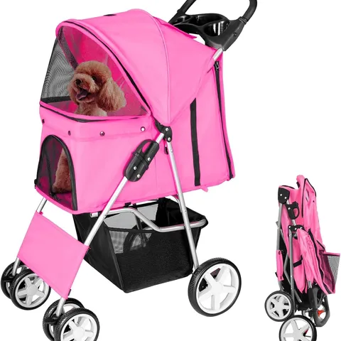 BOXED DISPLAY4TOP PINK PET TRAVEL STROLLER