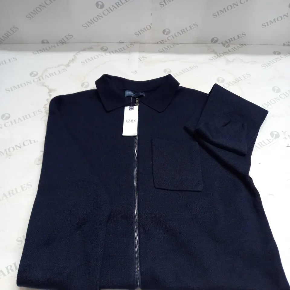 EASY EST 1973 - MENS ZIPPED FLEECT - NAVY  - SIZE XXL