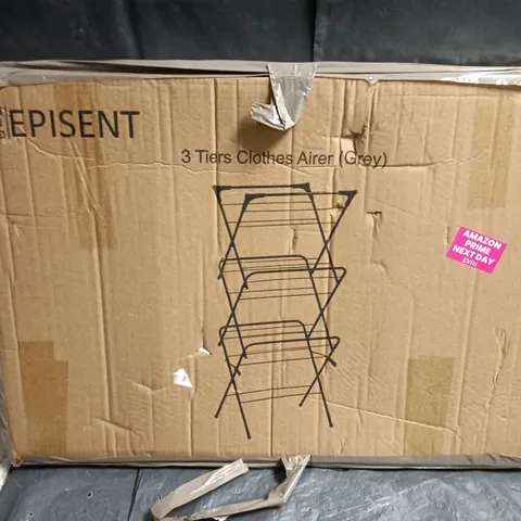 EPISENT THREE-TIER CLOTHES AIRER (GREY) – FOLDING DRYING RACK