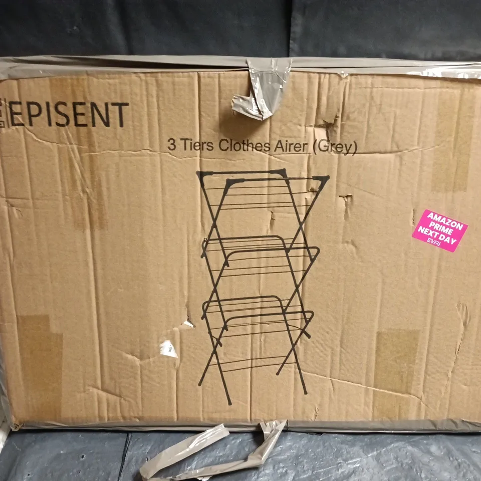 EPISENT THREE-TIER CLOTHES AIRER (GREY) – FOLDING DRYING RACK