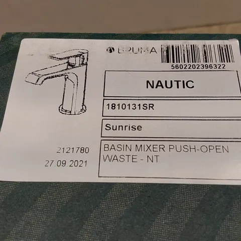 BOXED BRUMA NAUTIC BASIN MIXER WITH PUSH-OPEN WASTE - SUNRISE