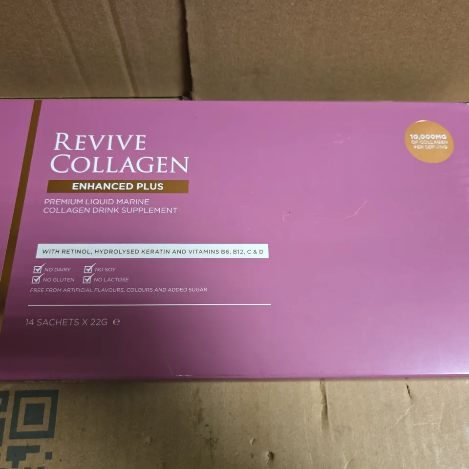 REVIVE COLLAGEN ENHANCED PLUS PREMIUM LIQUID MARINE COLLAGEN DRINK SUPPLEMENT – 14 SACHETS X 22 G