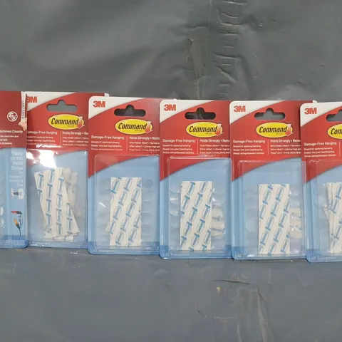 BOX OF APPROXIMATELY 30 PACKS OF COMMAND BRAND TRANSPARENT REFILL STRIPS