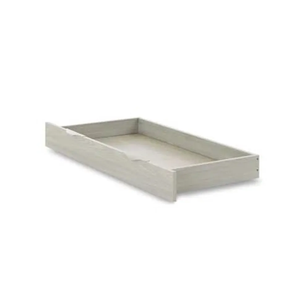 BOXED NIKA COT BED UNDER  DRAWER 120X60 -  GREY WASH AND WHITE (1 BOX)