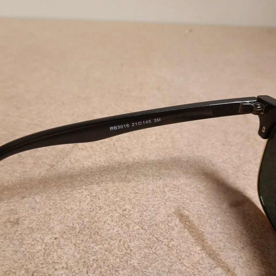 RAY-BAN RB3016 SUNGLASSES – BLACK FRAME, GOLD BRIDGE, G-15 LENSES (CASE INCLUDED)