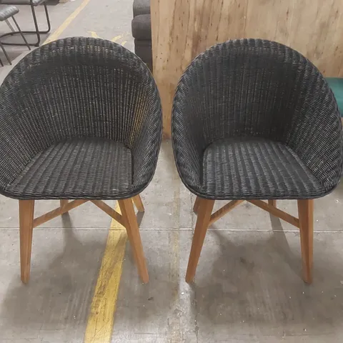 PAIR OF DESIGNER RATTAN CHAIRS