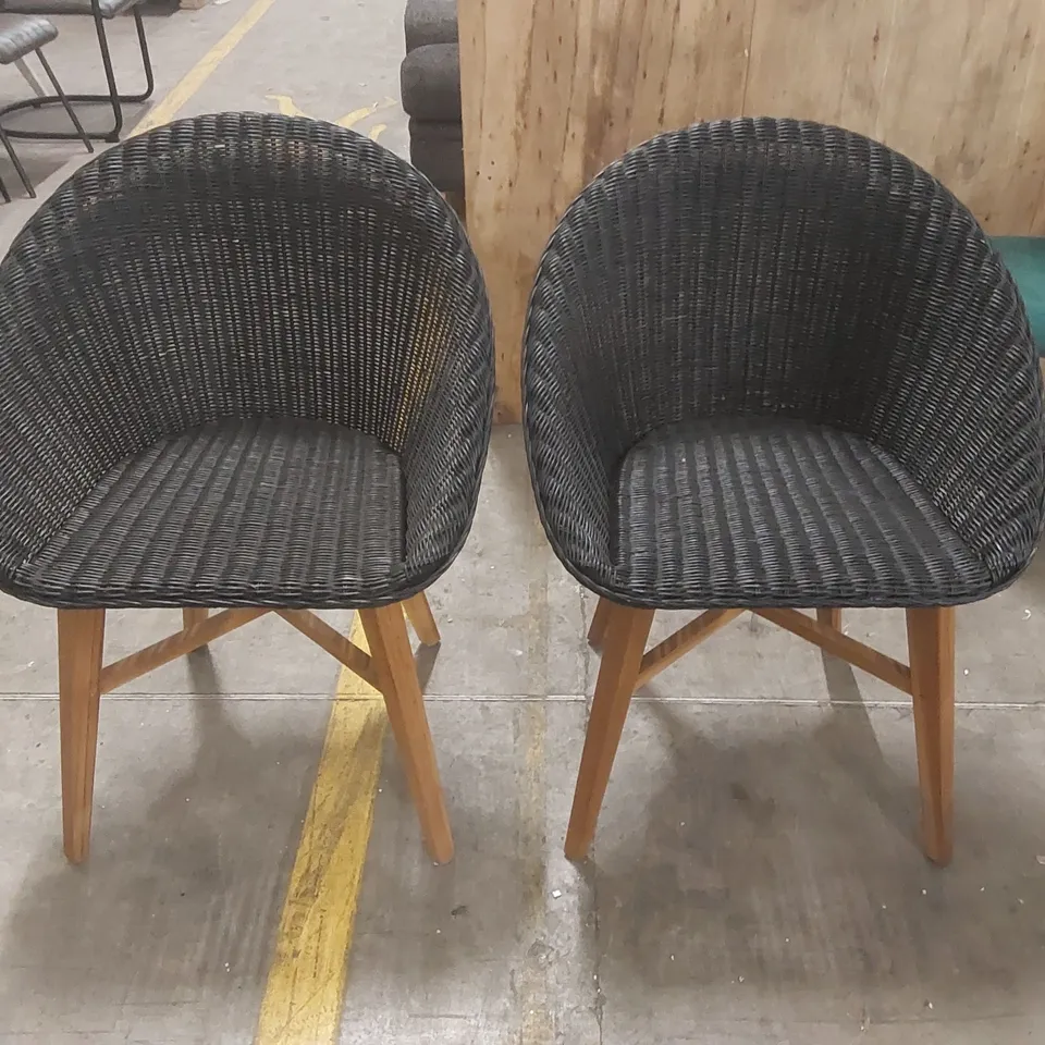 PAIR OF DESIGNER RATTAN CHAIRS