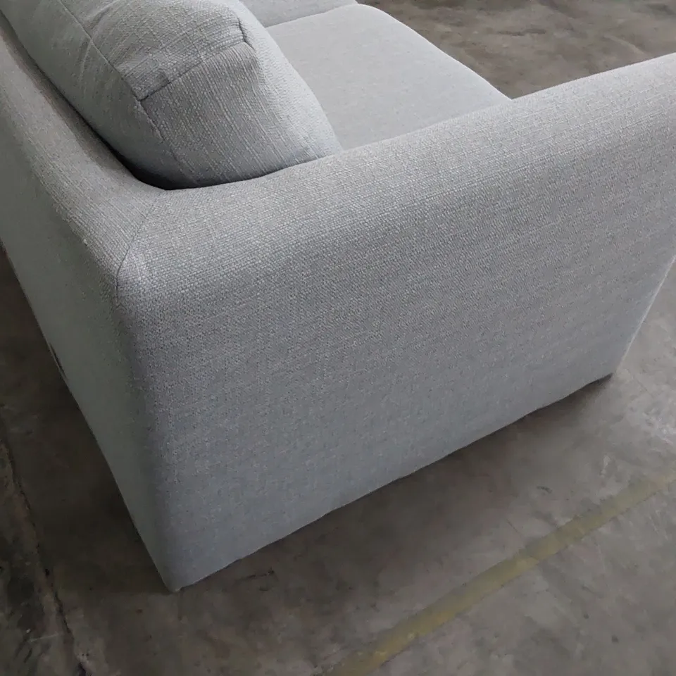 DESIGNER THREE SEATER SOFA GREY FABRIC 