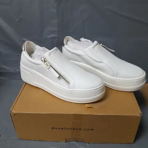 DUNE LONDON WEDGE TRAINERS - WHITE - SIZE 5