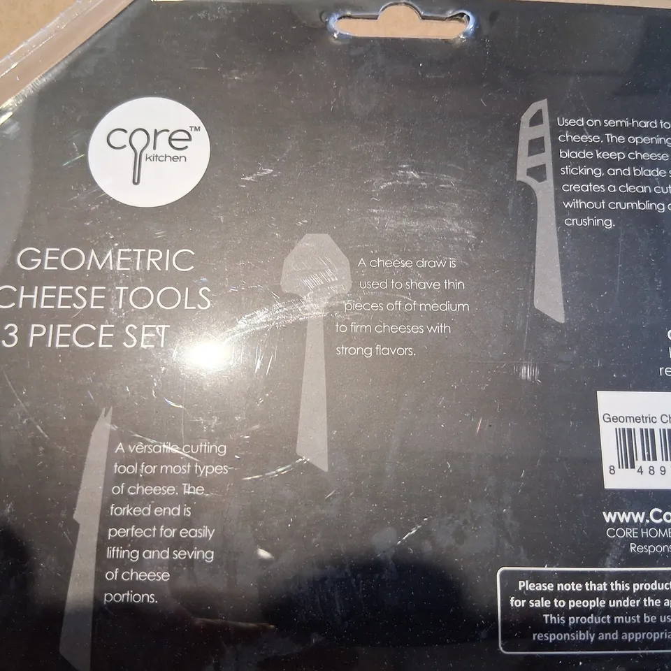 ELEVEN BRAND NEW CORE KITCHEN GEOMETRIC CHEESE TOOL SETS