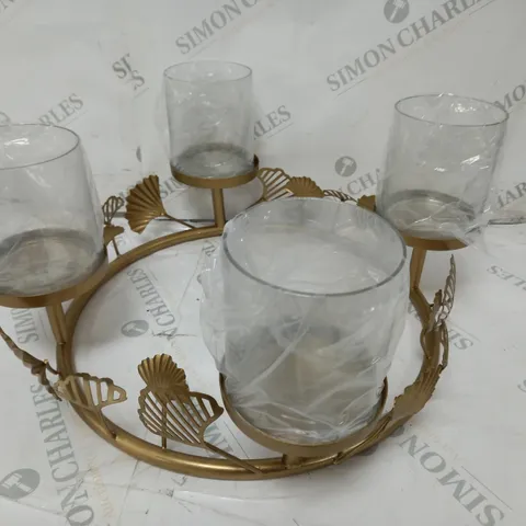 ALISON CORK GINKO CENTREPIECE CANDLE HOLDER