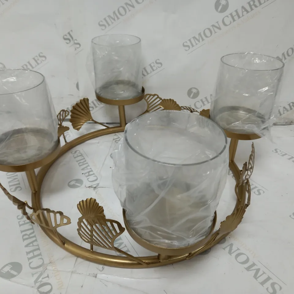 ALISON CORK GINKO CENTREPIECE CANDLE HOLDER