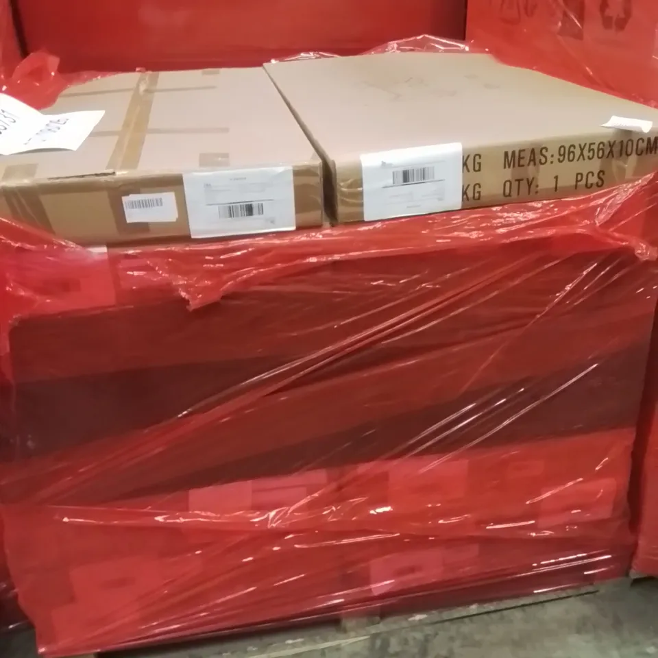 PALLET OF BOXED BRAND NEW OFFICE DESKS WITH STORAGE