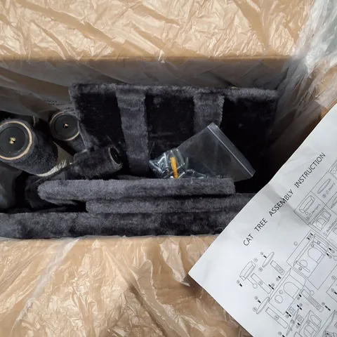 BOXED GREY FABRIC CAT TREE