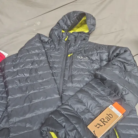 RAB MICROLIGHT ALPINE JACKET – BELUGA/ACID, UK L