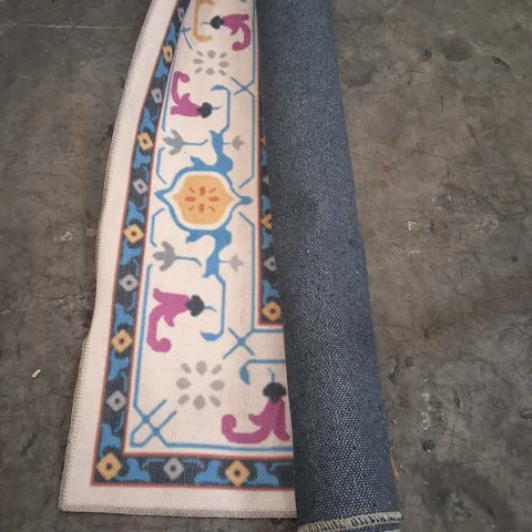 ROLLED PATTERNED OVER CREAM RUG - 235CM X UNSPECIFIED 