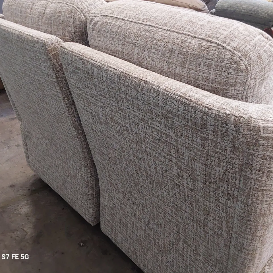 QUALITY BRITISH DESIGNER G PLAN KINGSBURY MANUAL RECLINING TWO SEATER SOFA SHORE OATMEAL FABRIC 