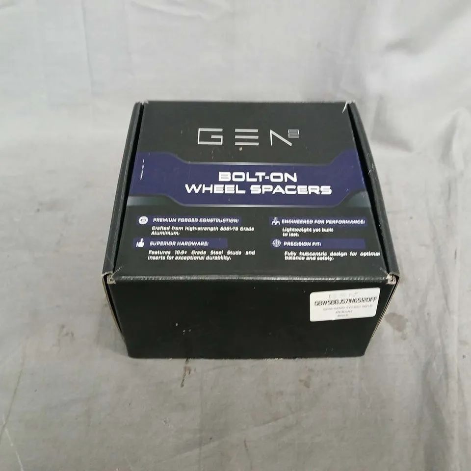 BOXED GEN 2 BOLT-ON WHEEL SPACERS – PAIR (2) BLACK WITH LUG STUDS