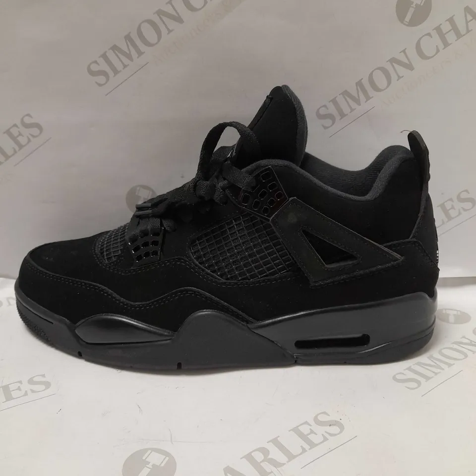 IN THE STYLE OF AIR JORDAN 4 RETRO ‘BLACK CAT’, BLACK - SIZE 8.5