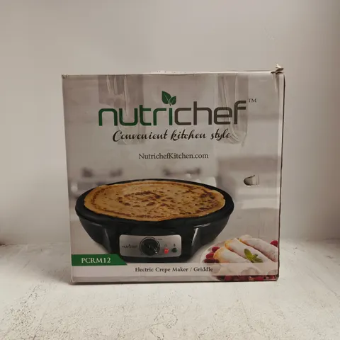 BOXED NUTRICHEF KITCHEN ELECTRIC CREPE MAKER / GRIDDLE PCRM12