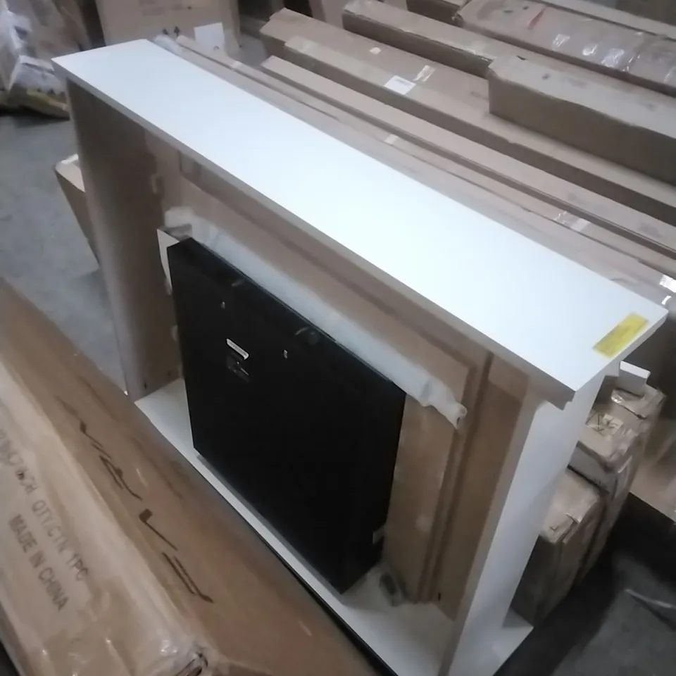 BOXED WHITHAM ELECTRIC FIREPLACE - WHITE