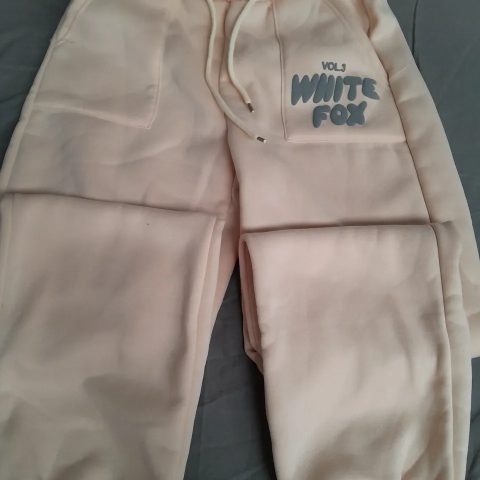 WHITE FOX BOUTIQUE JOGGER BOTTOMS, ECRU - SIZE L