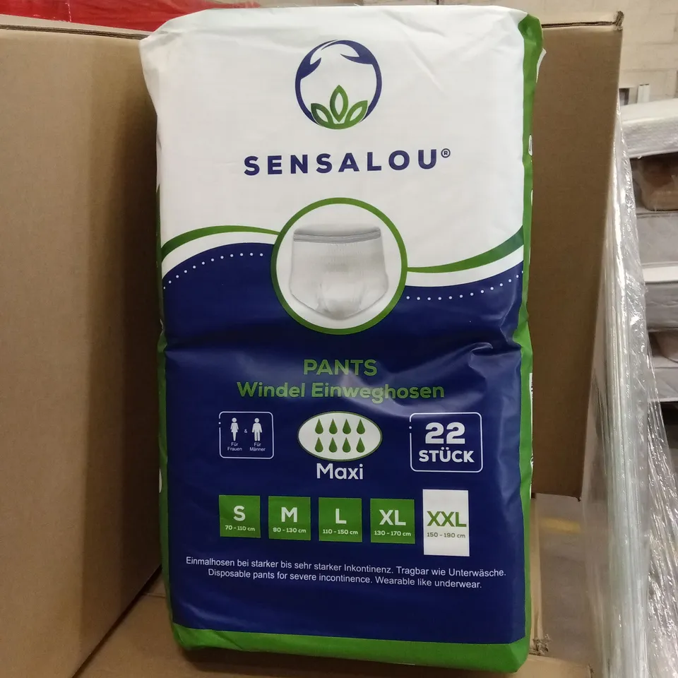 PALLET TO CONTAIN A LARGE QUANTITY OF SENSALOU ADULT INCONTINENCE PANTS XXL