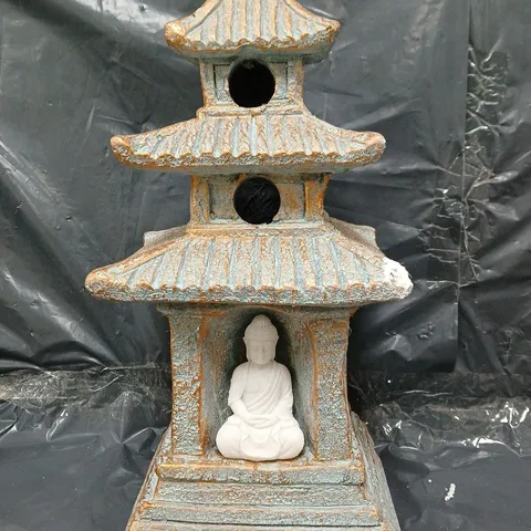 My Garden Stories Solar LED Buddha Pagoda – Garden Ornament