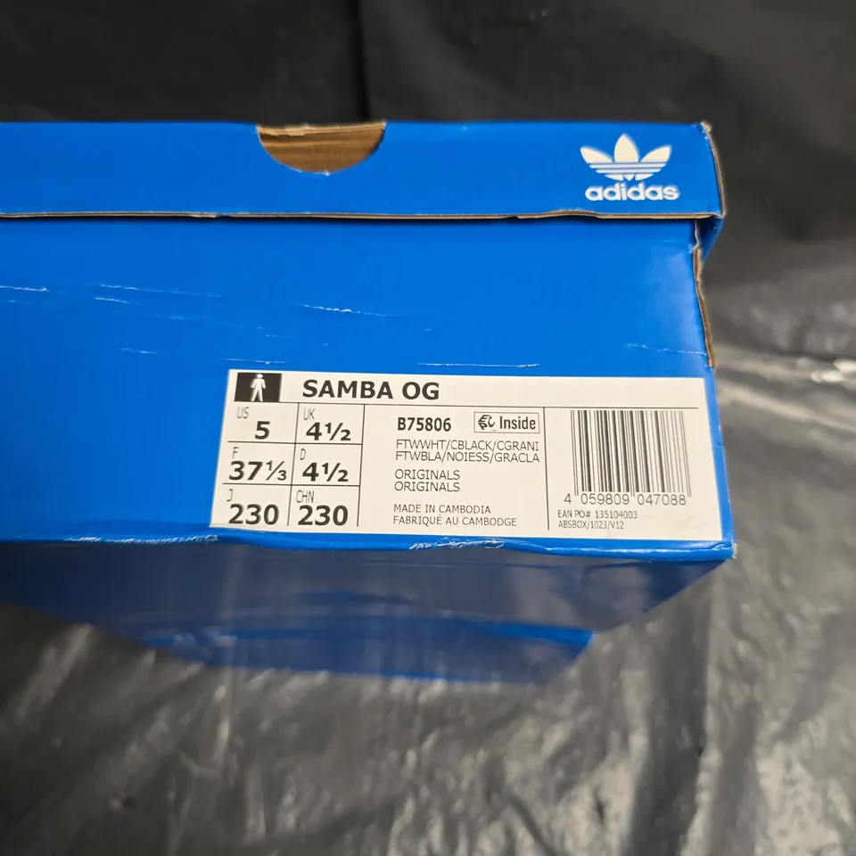 ADIDAS SAMBA OG TRAINERS – WHITE/BLACK, UK 4.5