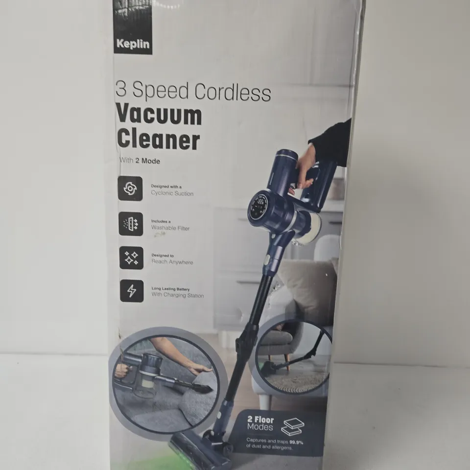KEPLIN 3-SPEED CORDLESS VACUUM CLEANER – BOXED