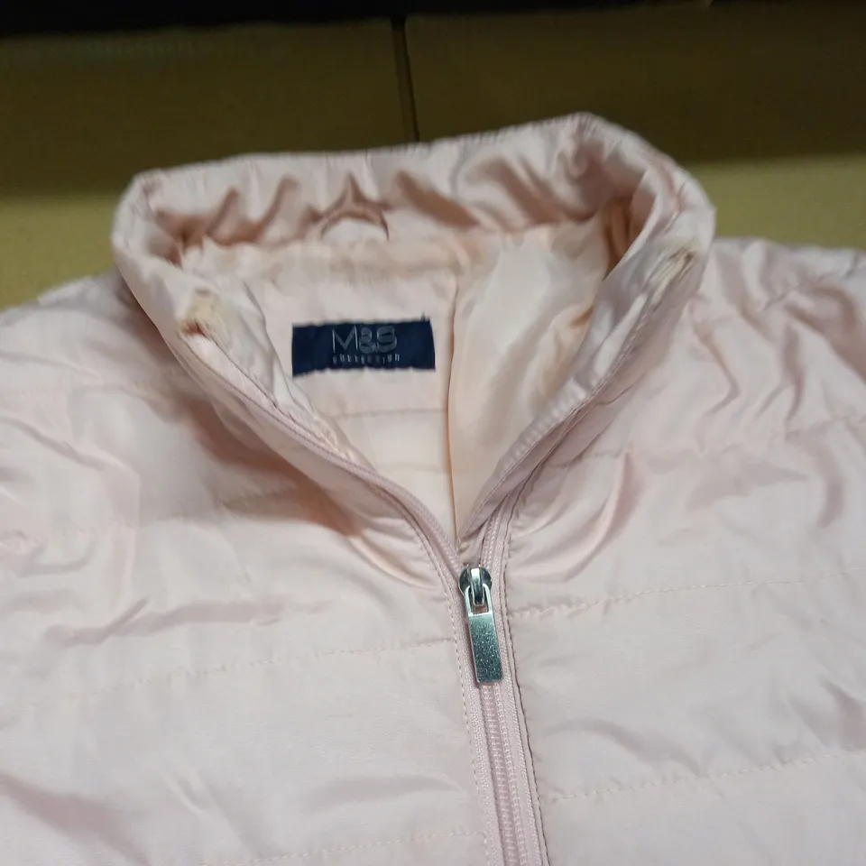 M&S PINK QUILTED COAT - UK 12