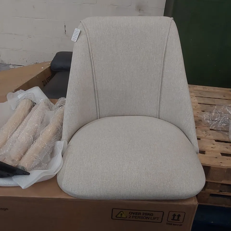 BOXED LAURA JAMES FABRIC DINING CHAIR